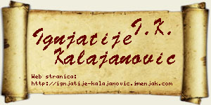 Ignjatije Kalajanović vizit kartica